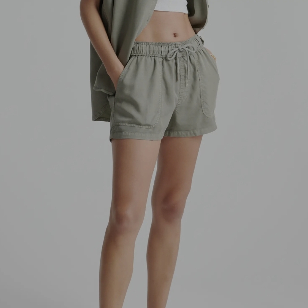 Quince Vintage Wash Tencel Utility Shorts